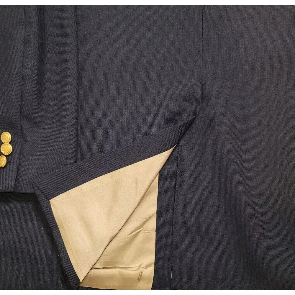 Arnold Palmer Mens Blazer 44L 2 Button Blue Blazer Sport Coat Jacket Gold Button - Picture 8 of 14